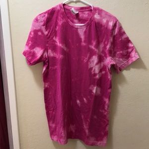 Reverse tie dyed pink t-shirt
